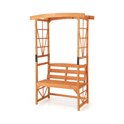Gartenbogen-Pergola mit 2-Sitzer-Bank, 1,9 m, Tannenholz