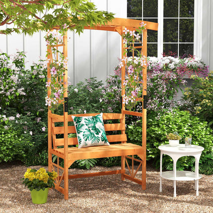Gartenbogen-Pergola mit 2-Sitzer-Bank, 1,9 m, Tannenholz