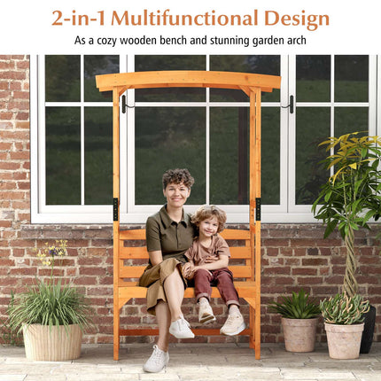 Gartenbogen-Pergola mit 2-Sitzer-Bank, 1,9 m, Tannenholz