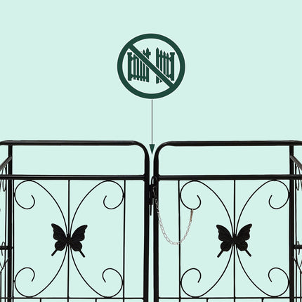 Gartenbogen mit Tor und Pflanzkästen, Metallspalier