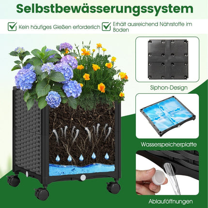 Garden Arch with Self-Watering Planters, Metal & PP, 250cm