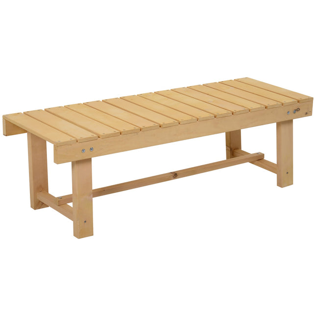 Garden bench, solid wood, rustic, 2-seater, natural finish