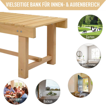 Gartenbank, Massivholz, rustikal, 2-Sitzer, naturfarben