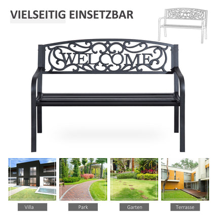 2-Sitzer Gartenbank aus Metall – perfekt für Parks und Terrassen