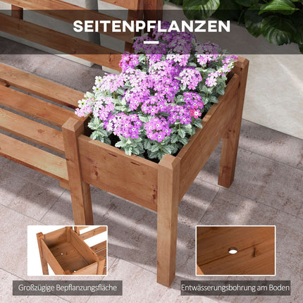 Garden bench with flower box, 2-seater, 240 kg capacity