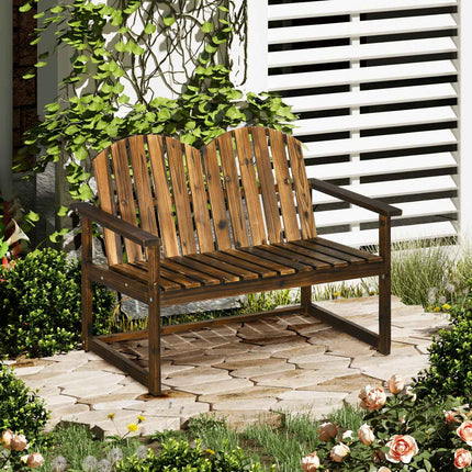 Garden bench with backrest, armrests, 2-seater