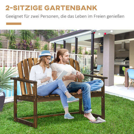 Garden bench with backrest, armrests, 2-seater