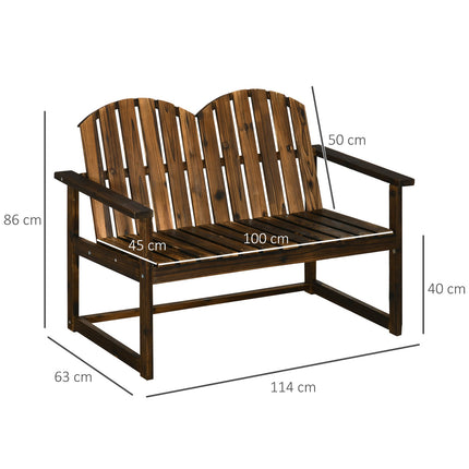 Garden bench with backrest, armrests, 2-seater
