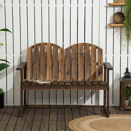 Garden bench with backrest, armrests, 2-seater