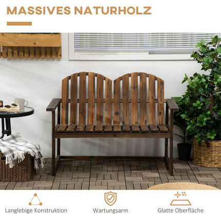 Garden bench with backrest, armrests, 2-seater