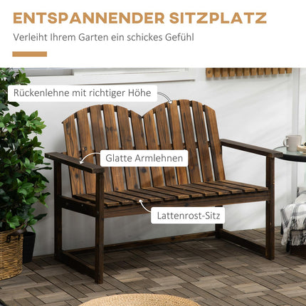 Garden bench with backrest, armrests, 2-seater