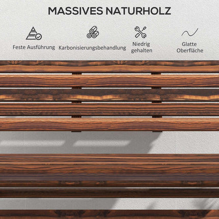 Garden bench - 2-seater, carbonised, capacity 250 kg