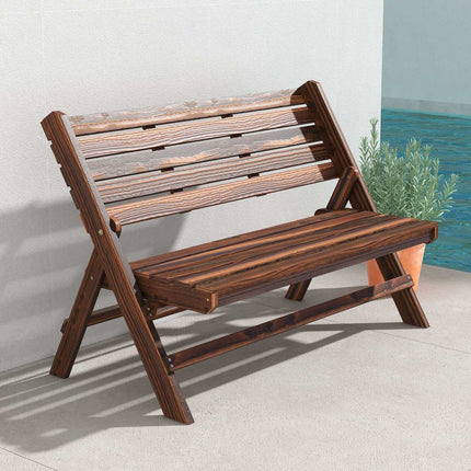 Garden bench - 2-seater, carbonised, capacity 250 kg