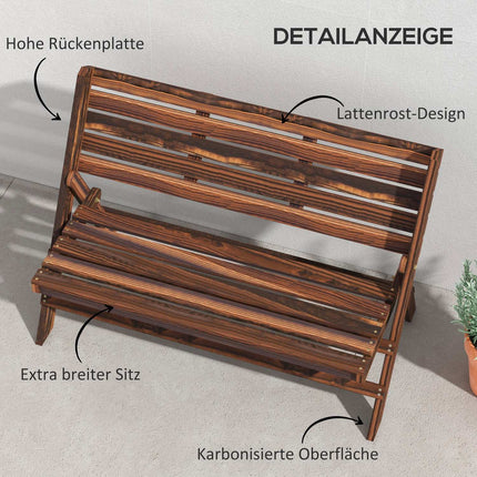 Garden bench - 2-seater, carbonised, capacity 250 kg