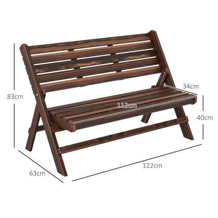 Garden bench - 2-seater, carbonised, capacity 250 kg