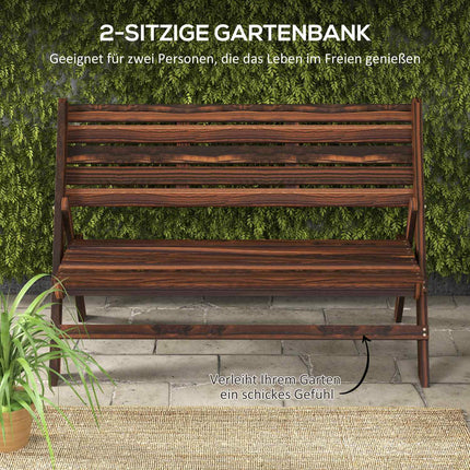 Garden bench - 2-seater, carbonised, capacity 250 kg