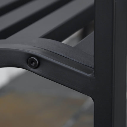 2-seater metal garden bench, elegant black cast iron