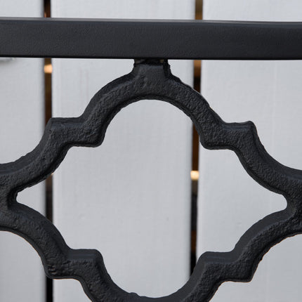 2-seater metal garden bench, elegant black cast iron