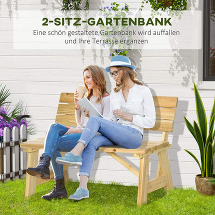 Gartenbank 2-Sitzer mit Rückenlehne, Tragkraft 220 kg