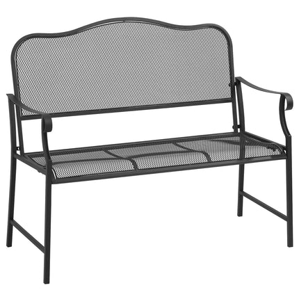 Metall-Gartenbank, 2-Sitzer, schwarz, Tragfähigkeit 220 kg