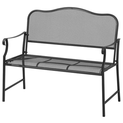 Metall-Gartenbank, 2-Sitzer, schwarz, Tragfähigkeit 220 kg
