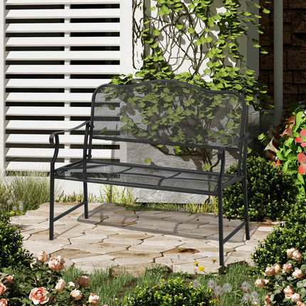 Metall-Gartenbank, 2-Sitzer, schwarz, Tragfähigkeit 220 kg