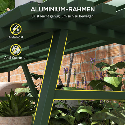 Grüne Aluminium-Parkbank – 2-Sitzer mit Rückenlehne