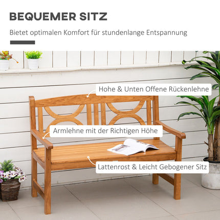 2-Sitzer Gartenbank, Pappelholz, naturfarben lackiert