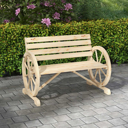 Zahradní lavice, dvoumístná, design vozového kola