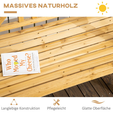 2-Sitzer Holzgartenbank, wetterfest, Tragfähigkeit 240 kg