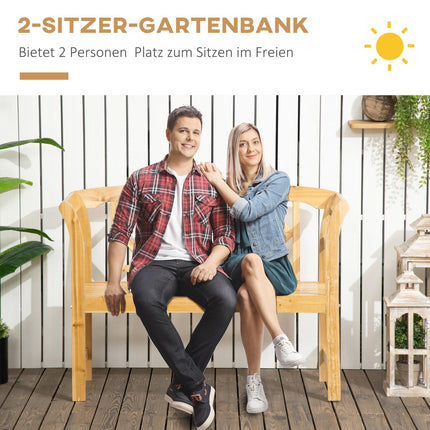 2-Sitzer Holzgartenbank, wetterfest, Tragfähigkeit 240 kg
