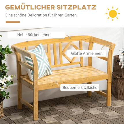 2-Sitzer Holzgartenbank, wetterfest, Tragfähigkeit 240 kg