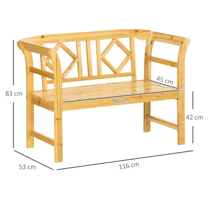 2-Sitzer Holzgartenbank, wetterfest, Tragfähigkeit 240 kg