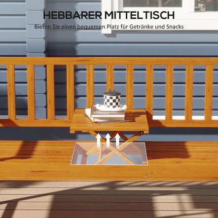 Gartenbank, 3-Sitzer mit Armlehnen, Tragkraft 280 kg