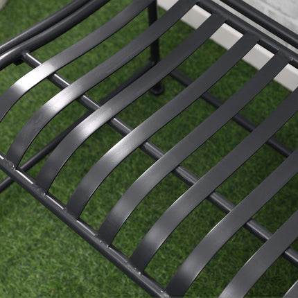 Gartenbank aus Metall für 2 Personen – Grau, robust bis 220 kg