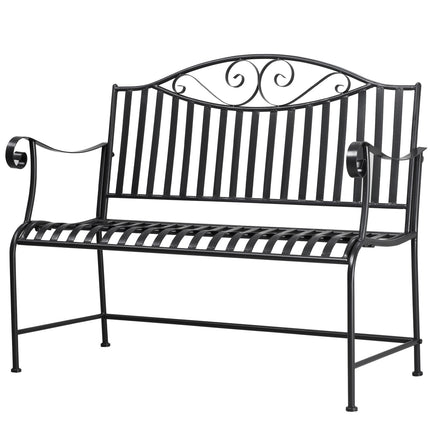 Gartenbank aus Metall für 2 Personen – Grau, robust bis 220 kg