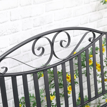 Gartenbank aus Metall für 2 Personen – Grau, robust bis 220 kg