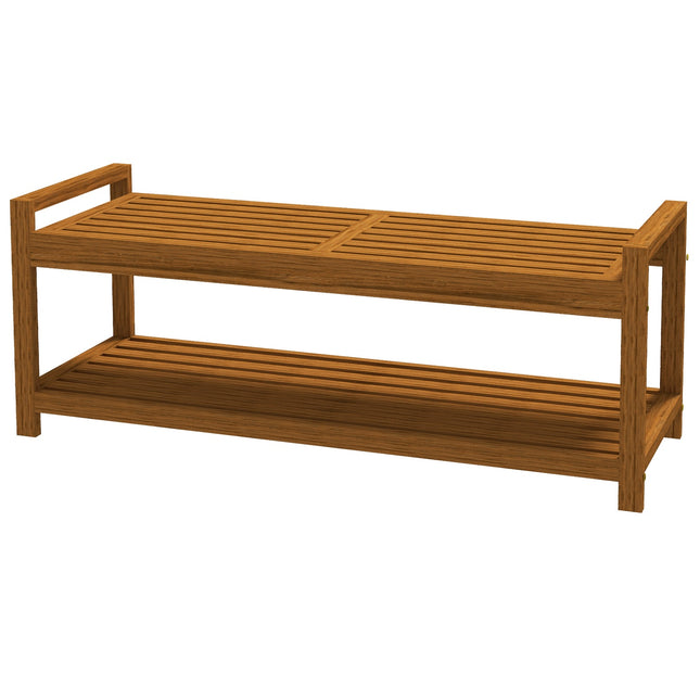 Gartenbank 2-Sitzer mit Armlehnen und Ablage