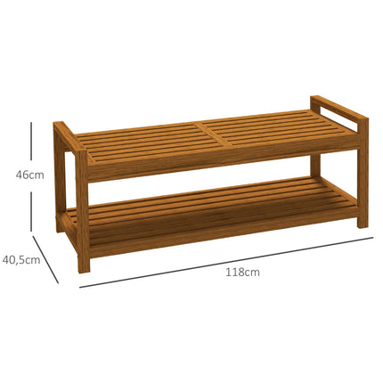 Gartenbank 2-Sitzer mit Armlehnen und Ablage