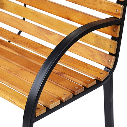 2-Sitzer Gartenbank, Stahl und Kiefer, 122x60x83 cm