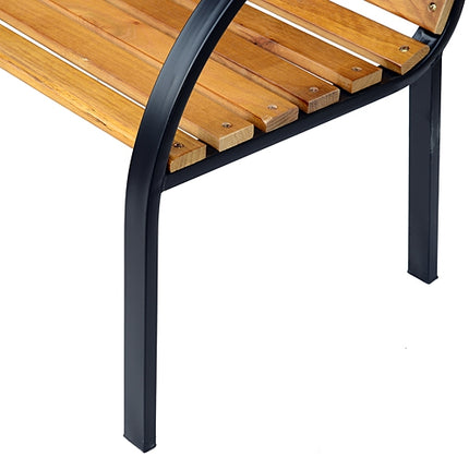 2-Sitzer Gartenbank, Stahl und Kiefer, 122x60x83 cm