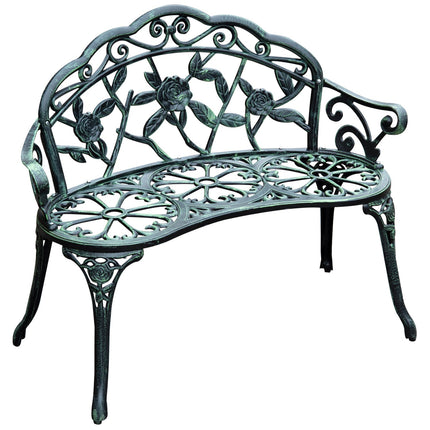 2-seater metal garden bench - 100 x 54 x 78 cm