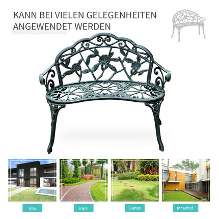 2-seater metal garden bench - 100 x 54 x 78 cm