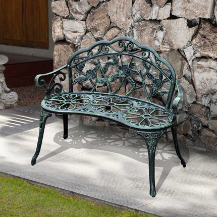 2-seater metal garden bench - 100 x 54 x 78 cm