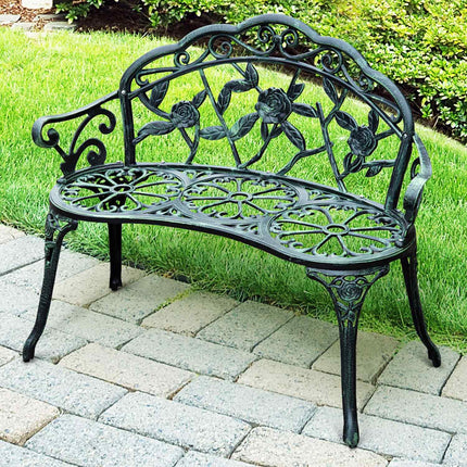 2-seater metal garden bench - 100 x 54 x 78 cm