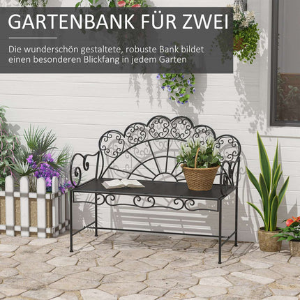 2-Sitzer Metall-Gartenbank - Parkmöbel