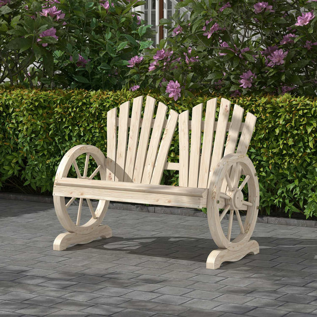 Gartenbank aus Massivholz mit Armlehnen, 108x66x95 cm