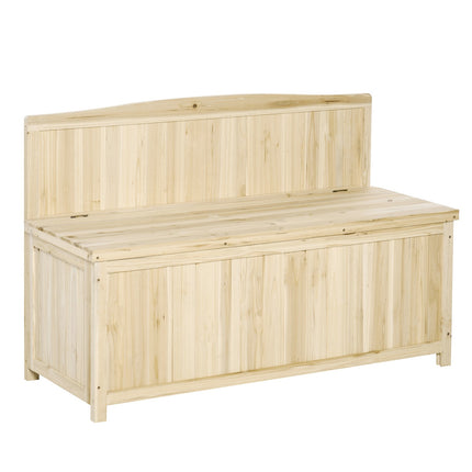Garden bench with storage, 2-seater, spruce, 250 kg capacity