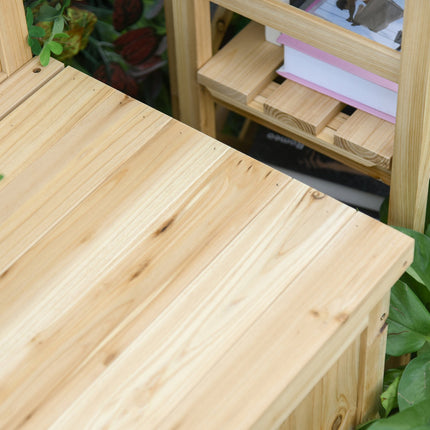 Garden bench with storage, 2-seater, spruce, 250 kg capacity