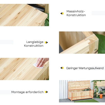 Garden bench with storage, 2-seater, spruce, 250 kg capacity